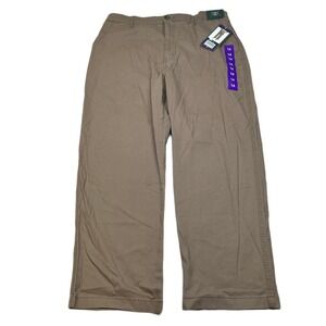 G.H. Bass & Co. Chino Ankle Pants Womens 14 Tan Quality American Sportswear NEW